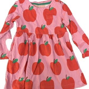 Mini Boden Pink Dress with Red Apple Print
